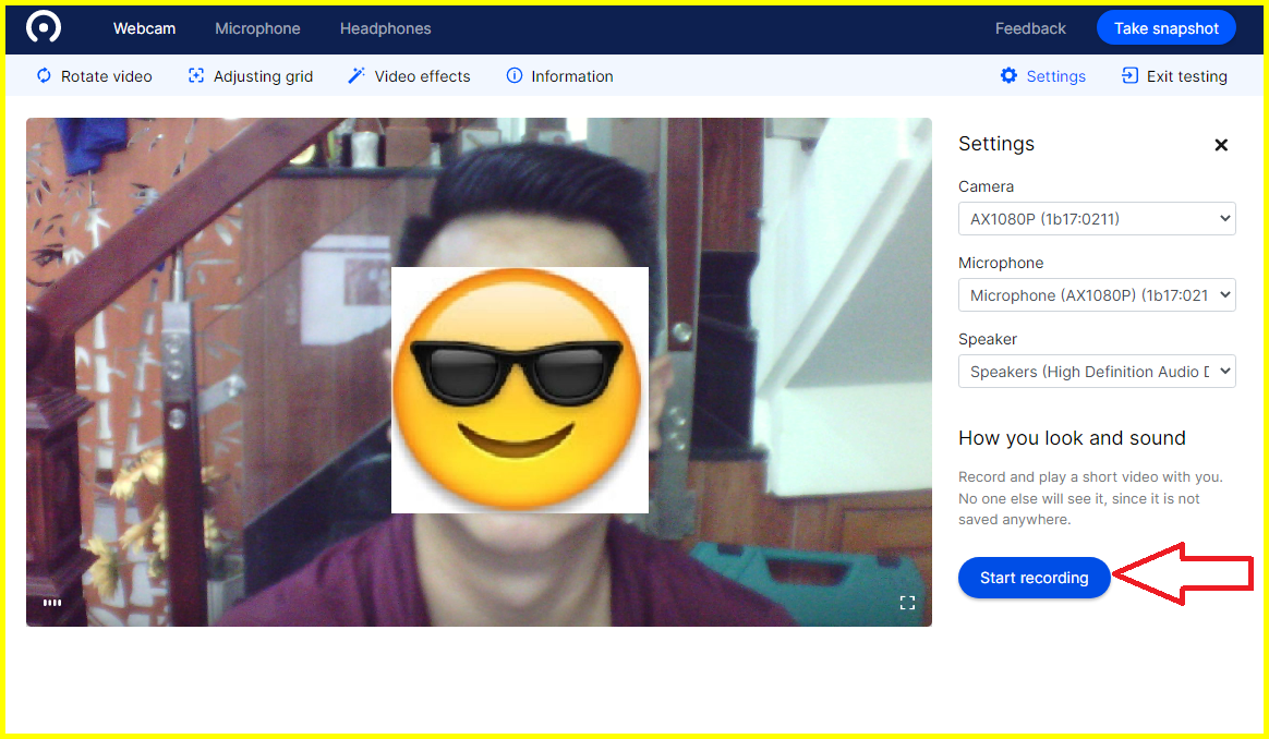 Kiểm tra âm thanh-webcam và micro 3